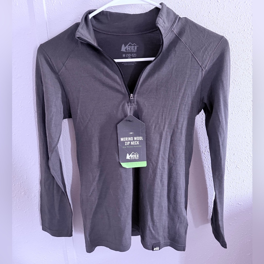REI merino wool zip neck KIDS